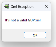 Error "Xml Exception": It's not a valid GUP xml.