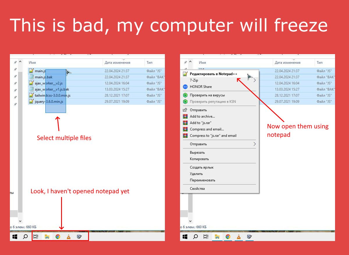 Computer freezes if you open several files at once Notepad++ Community